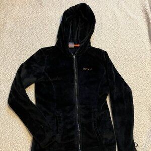 Roxy Dry Flight Black Sherpa Zip Up Jacket size XS